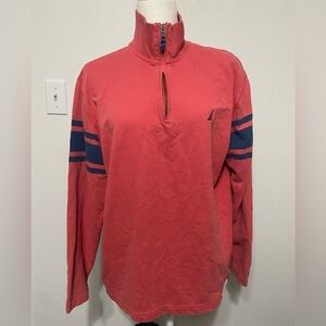 Nautica size M vintage half zip rugby style long sleeve pullover sweatshirt EUC